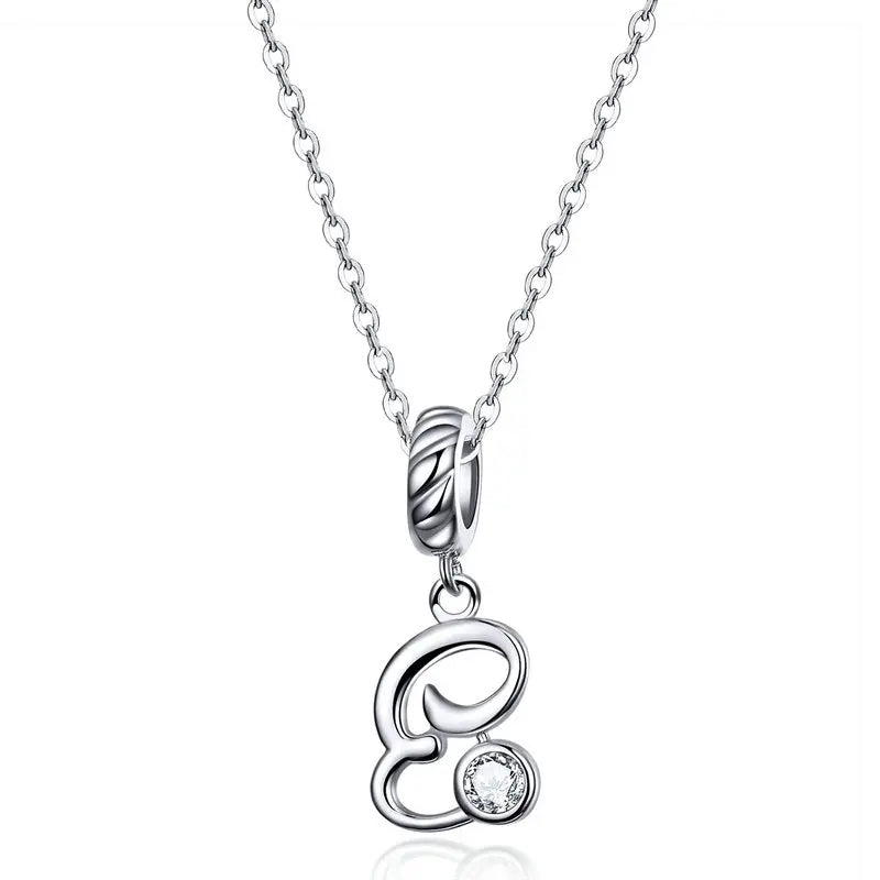 Vintage Letter A to Z Initial Long Chain Pendant Necklace