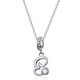 Vintage Letter A to Z Initial Long Chain Pendant Necklace