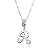 Vintage Letter A to Z Initial Long Chain Pendant Necklace
