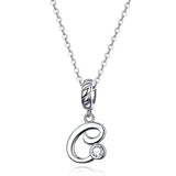 Vintage Letter A to Z Initial Long Chain Pendant Necklace
