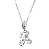 Vintage Letter A to Z Initial Long Chain Pendant Necklace