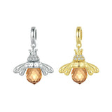 Lovely Orange Bee Insect Pendant Necklace