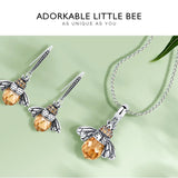 Lovely Orange Bee Insect Pendant Necklace