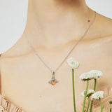 Lovely Orange Bee Insect Pendant Necklace