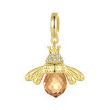 Lovely Orange Bee Insect Pendant Necklace