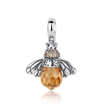 Lovely Orange Bee Insect Pendant Necklace