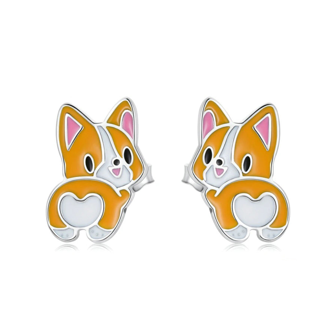 Cute Mini Lovely Corgi Stud Earrings