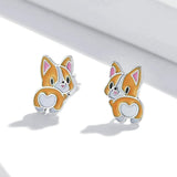 Cute Mini Lovely Corgi Stud Earrings