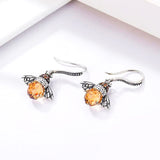 Yellow Bee Drop Earrings for Women