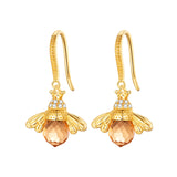 Yellow Bee Drop Earrings for Women