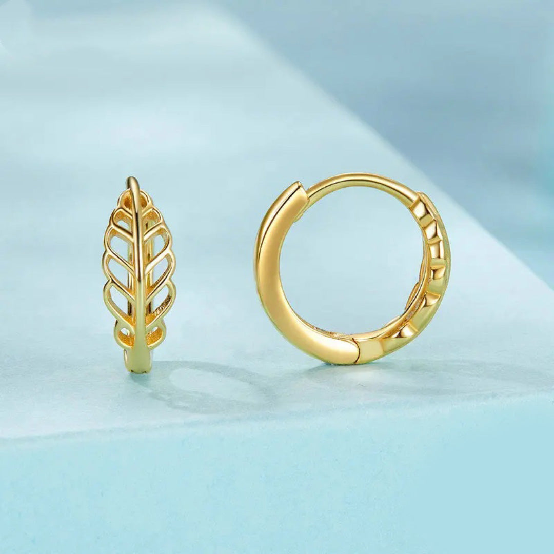 Leaf Ear Buckles Hollow-out Leaves Hoop Earrings