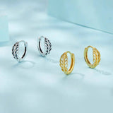 Leaf Ear Buckles Hollow-out Leaves Hoop Earrings