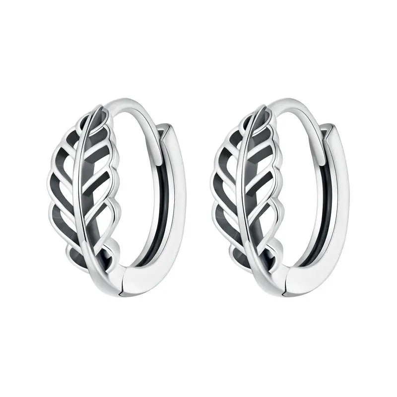 Leaf Ear Buckles Hollow-out Leaves Hoop Earrings