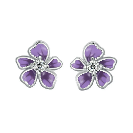 Cute Plumeria Cherry Blossom Stud Earrings