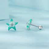 Blue Starfish Stud Earrings
