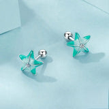 Blue Starfish Stud Earrings