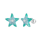 Blue Starfish Stud Earrings