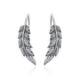 Vintage Feather Wings Long Drop Earrings