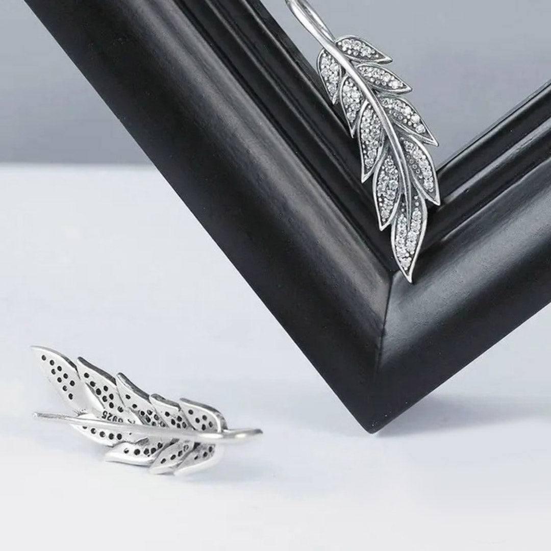 Vintage Feather Wings Long Drop Earrings
