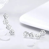 Paw Trail Cat And Dog Footprints Stud Earrings