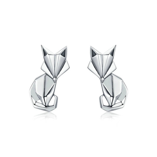 Fashion Folding Fox Animal Stud Earrings