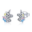 Dazzling Unicorn Memory Stud Earrings Silver