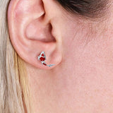 Fish Red Enamel Stud Earrings