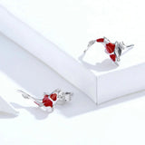 Fish Red Enamel Stud Earrings