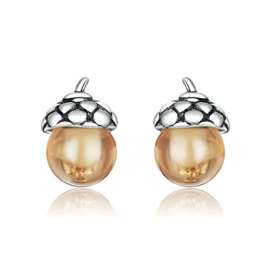 Vintage Acorns Stud Earrings