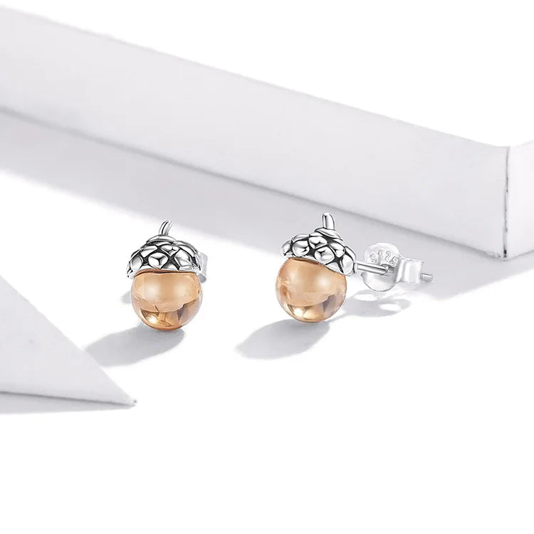 Vintage Acorns Stud Earrings