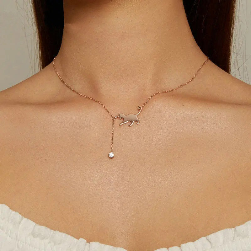 Cat Cute Pendant Choker Necklace