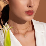 Vintage Gold Sun and Moon Double Layers Choker Necklaces