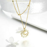 Vintage Gold Sun and Moon Double Layers Choker Necklaces