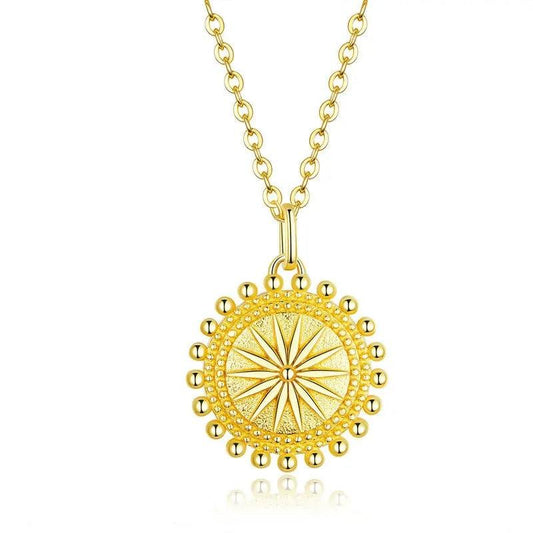 Sun Coin Chain Collier Fashion Pendant Neckalce