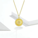 Sun Coin Chain Collier Fashion Pendant Neckalce