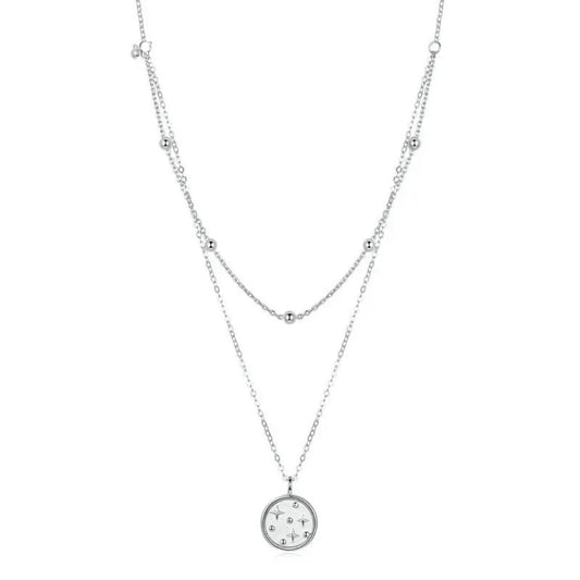 Coin Pendant Double Layer Necklace