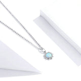 White Opal Sun Apollo Chain Pendant Necklace