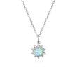 White Opal Sun Apollo Chain Pendant Necklace