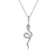 Snake Pendant Necklace Pave Setting CZ