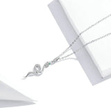 Snake Pendant Necklace Pave Setting CZ