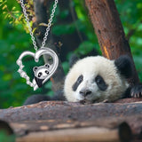 Baby Panda Crystal Silver Necklace