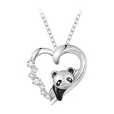 Baby Panda Crystal Silver Necklace