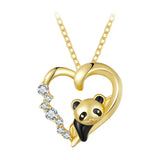Baby Panda Crystal Silver Necklace