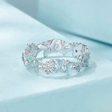Baby & Mom Green Butterflies Love Ring