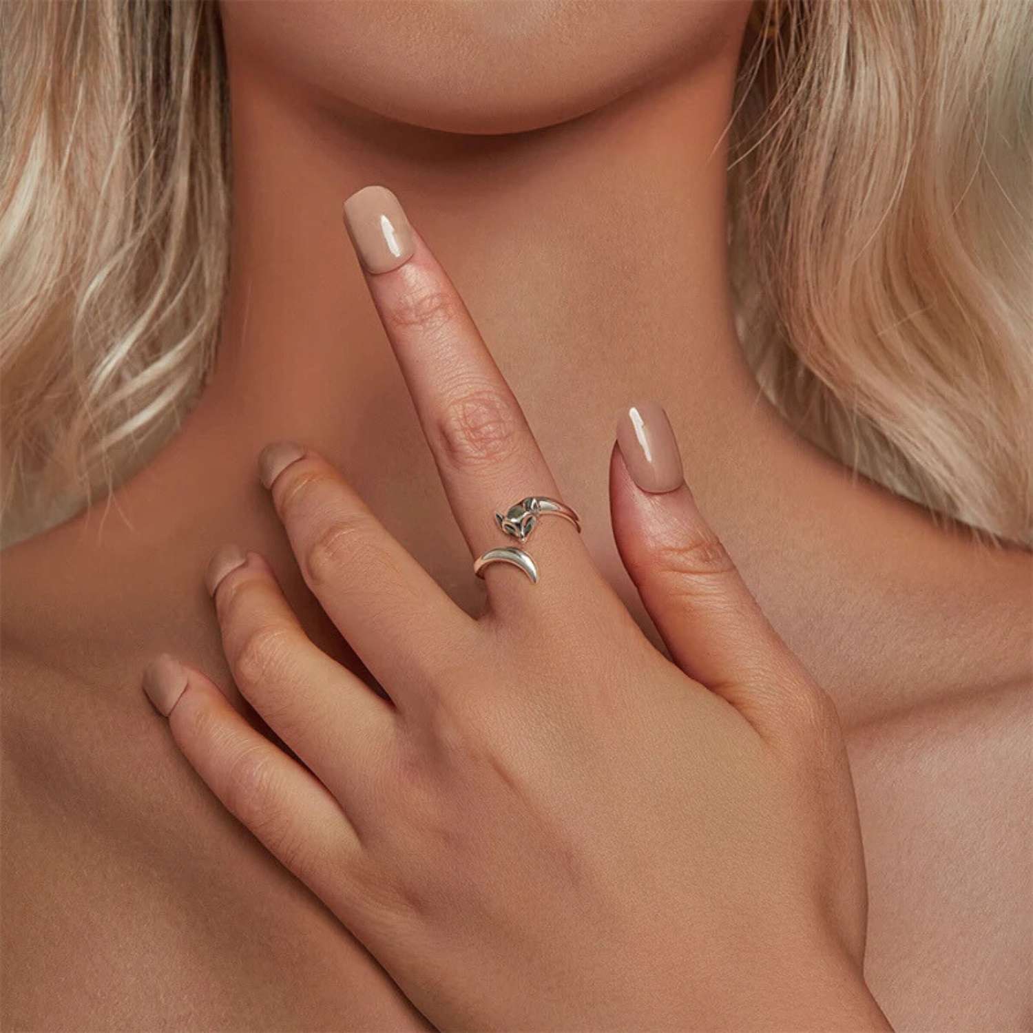 Sterling Silver Fox Ring