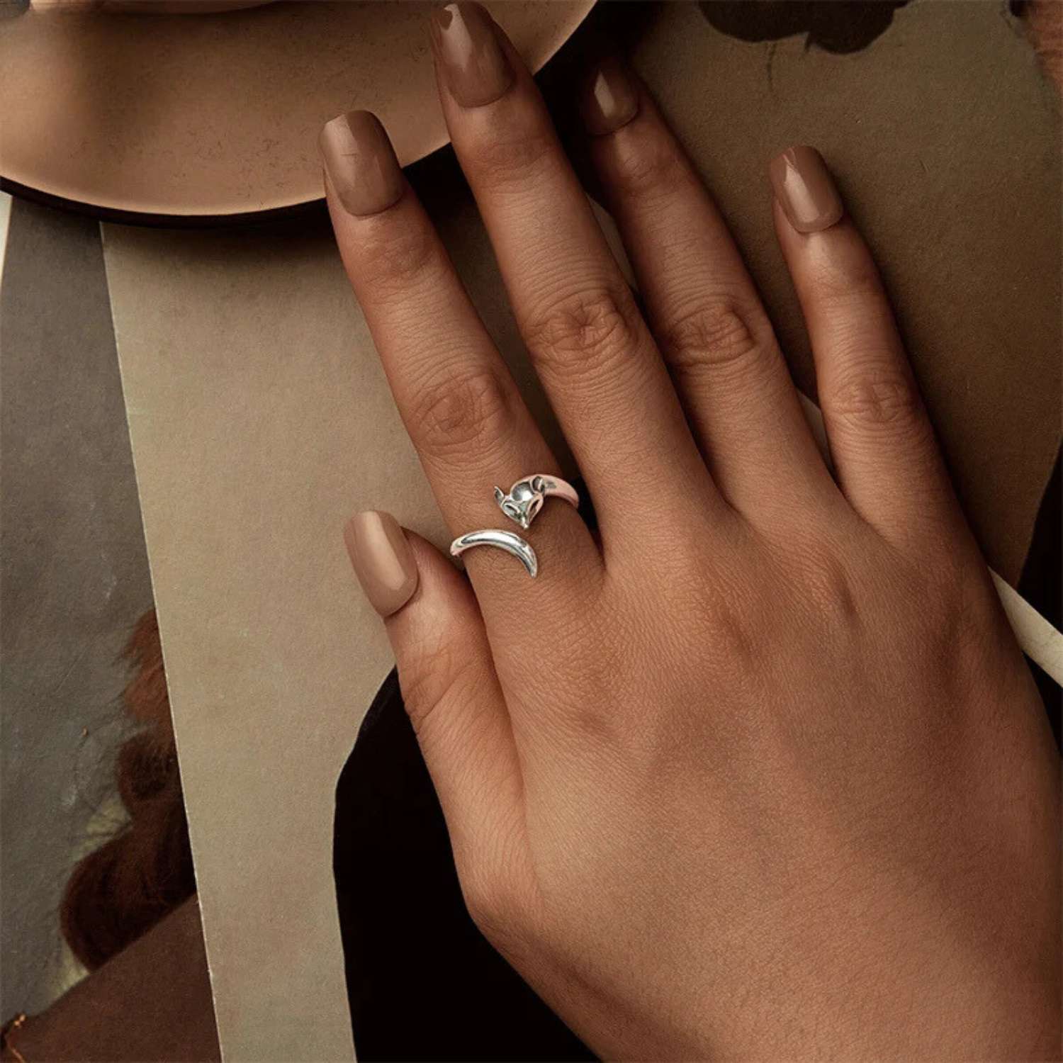 Sterling Silver Fox Ring