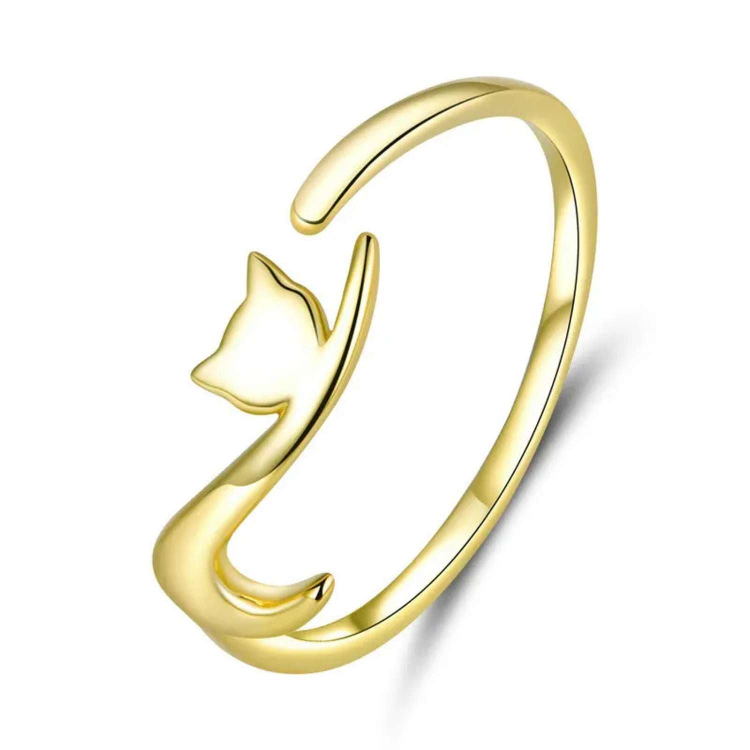 Cat with Long Tail Adjustable Ring
