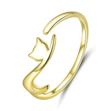 Cat with Long Tail Adjustable Ring