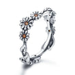 Twisted Daisy Flower Vintage Silver Ring