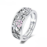 Silver Daisy Flower & Infinity Love Engagement Ring